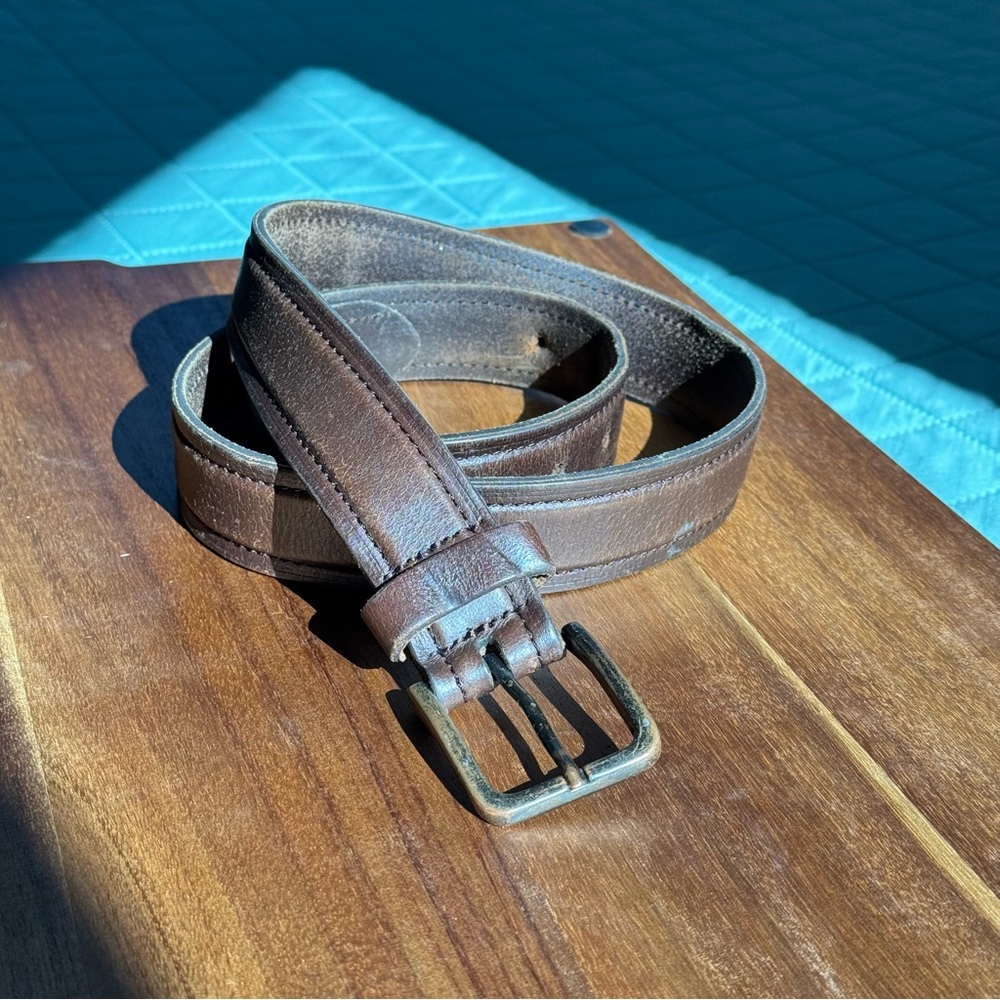Goodfellow & Co Men’s Genuine Leather Belt Sz M Buckle Made in Guatemala